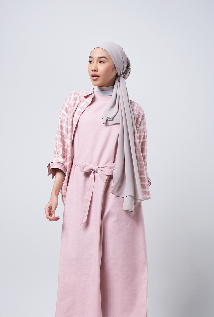 Dress Lengan Panjang Ivanka Pink