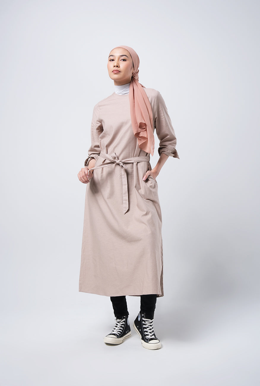 Dress Lengan Panjang Ivanka Khaki