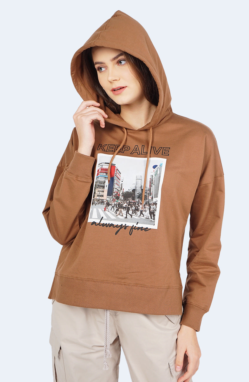 Sweater Hoodie Patricia Brown