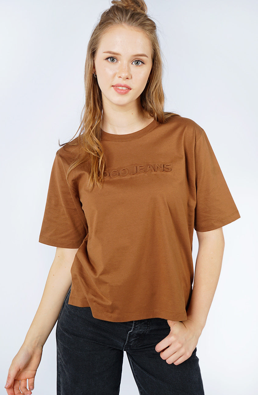 T-Shirt Boxy Lengan Pendek Izzora Brown