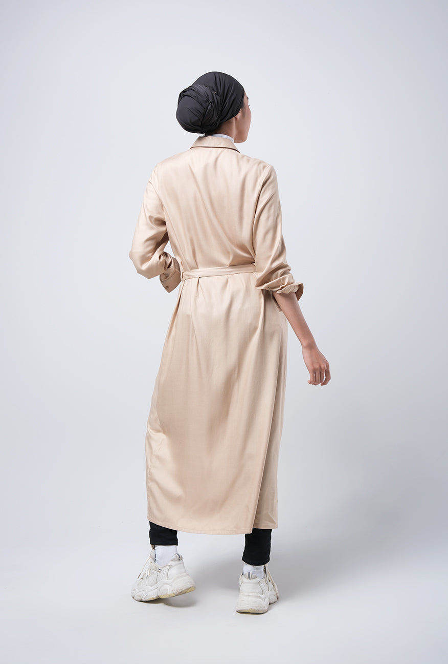 Dress Lengan Panjang Lulla Beige Cream