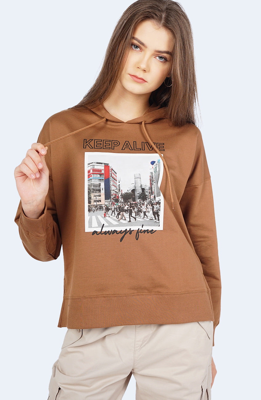 Sweater Hoodie Patricia Brown