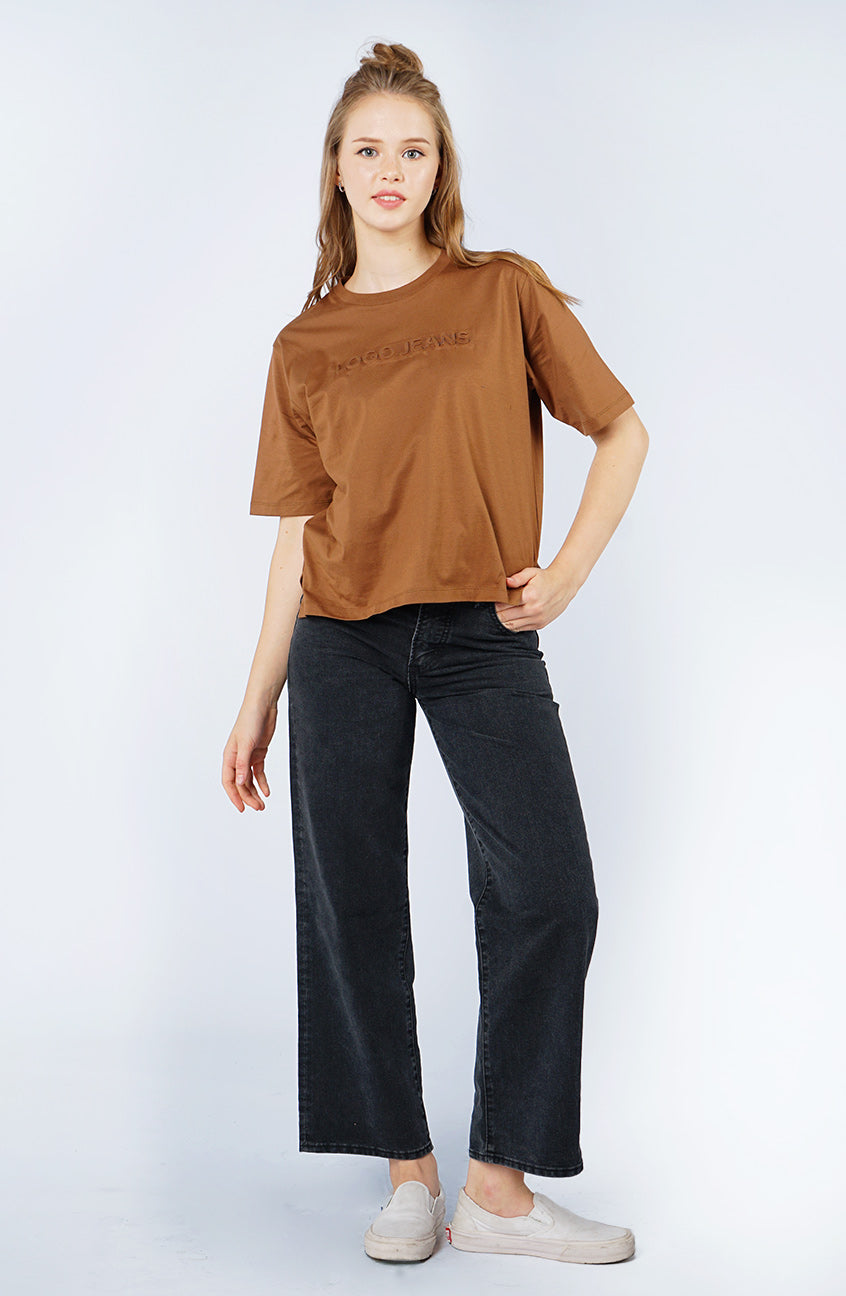 T-Shirt Boxy Lengan Pendek Izzora Brown