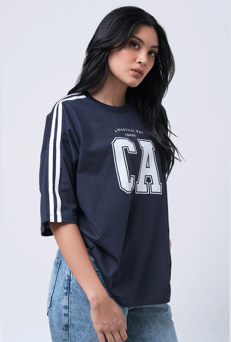 T-Shirt Lengan Pendek Nadlin Navy