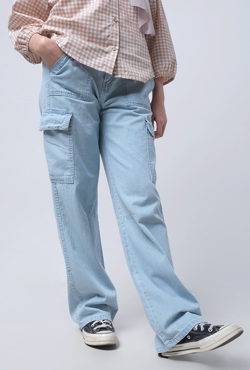 Jeans Cargo Misha Light Blue Cargo