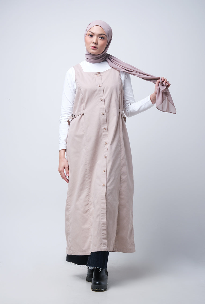 Dress Overall Yuke Beige Cream
