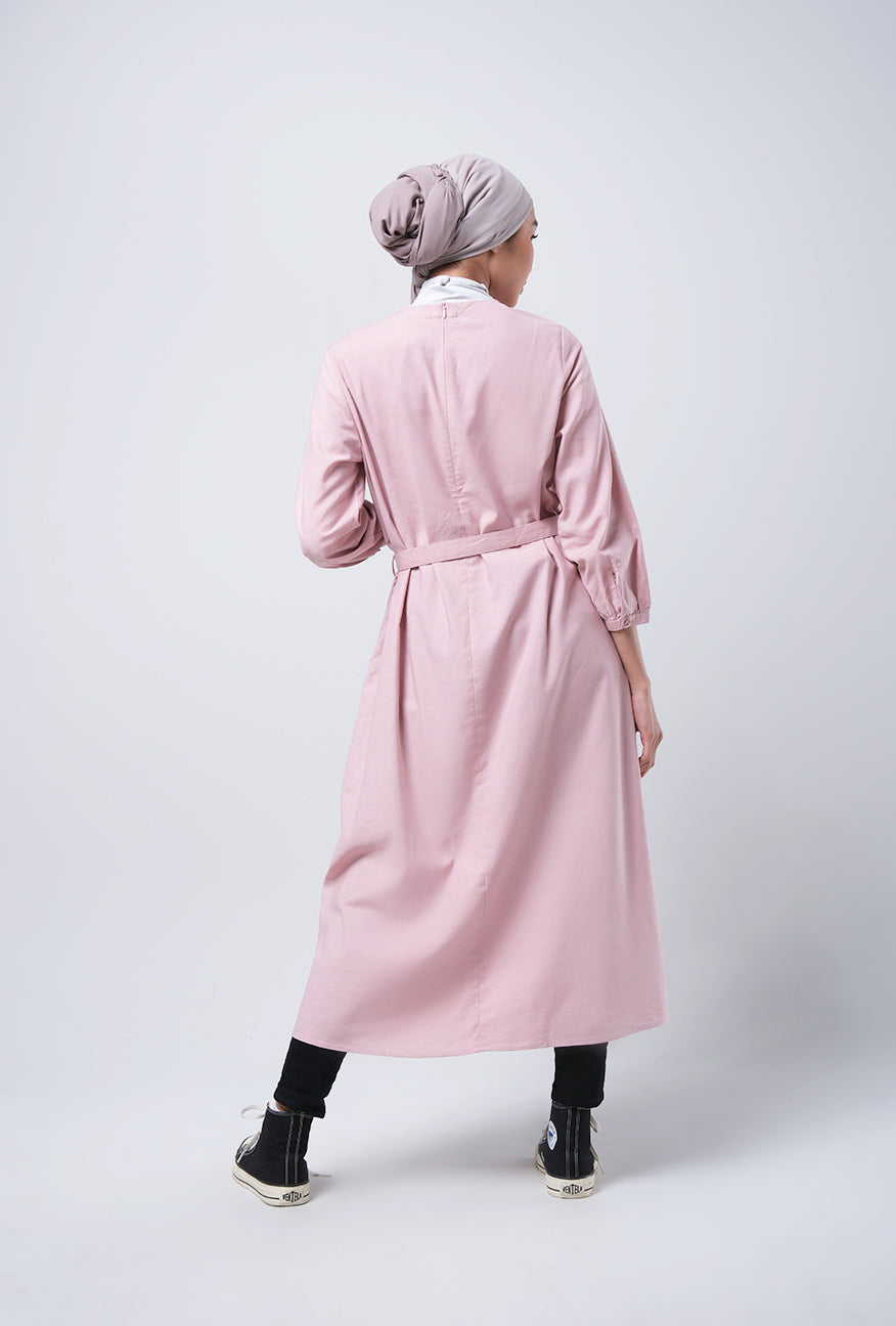 Dress Lengan Panjang Ivanka Pink