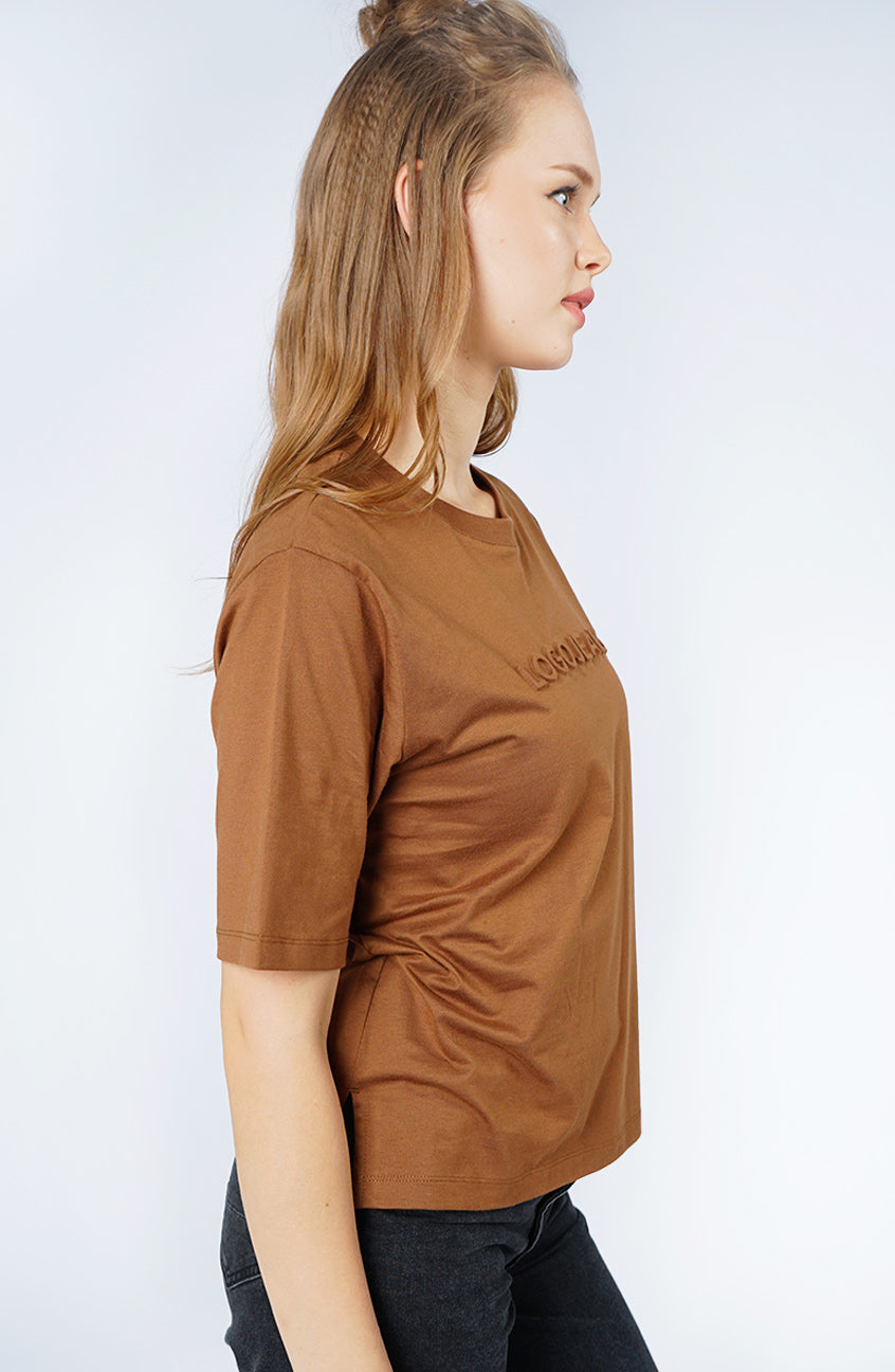 T-Shirt Boxy Lengan Pendek Izzora Brown