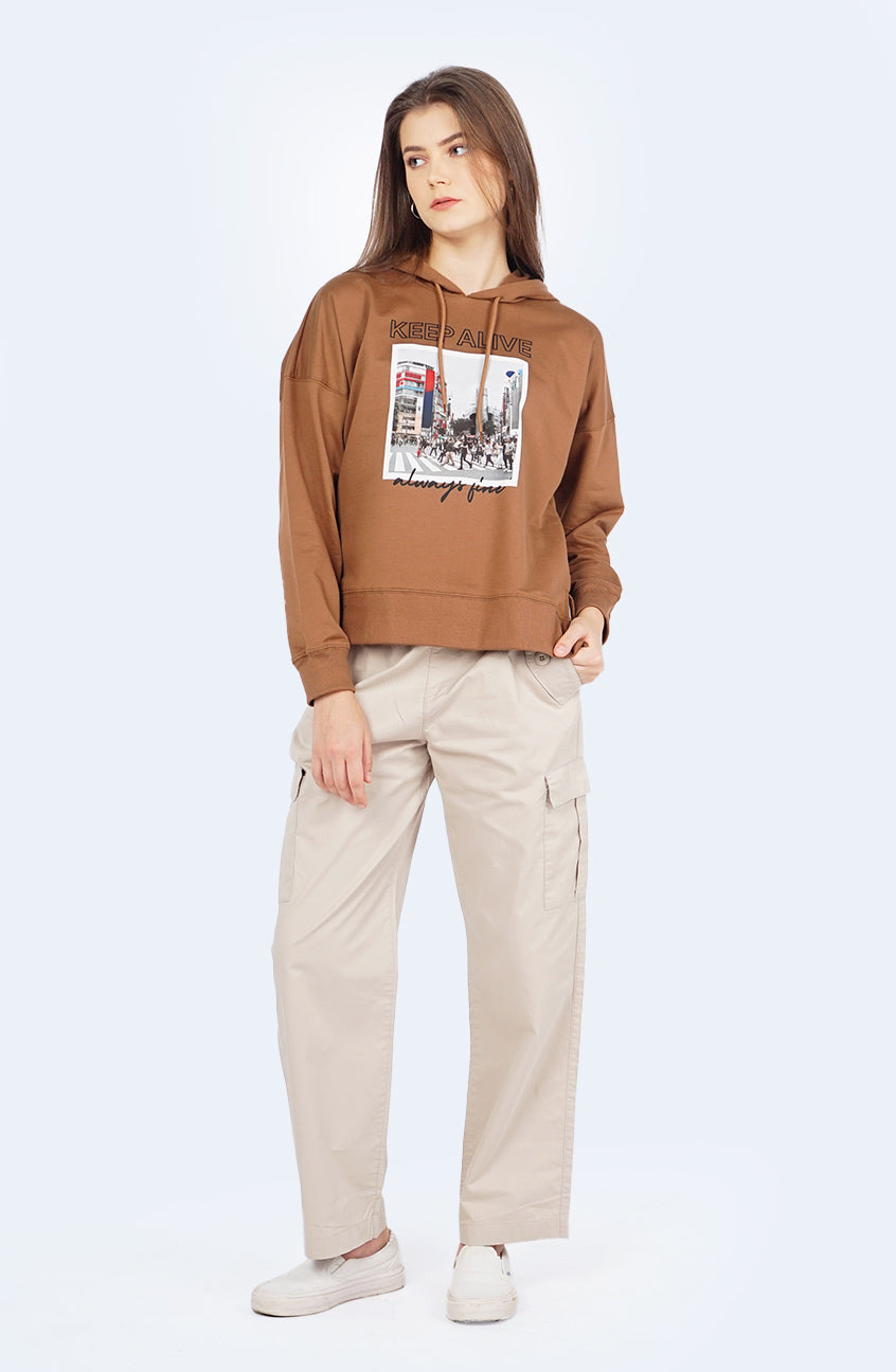 Sweater Hoodie Patricia Brown
