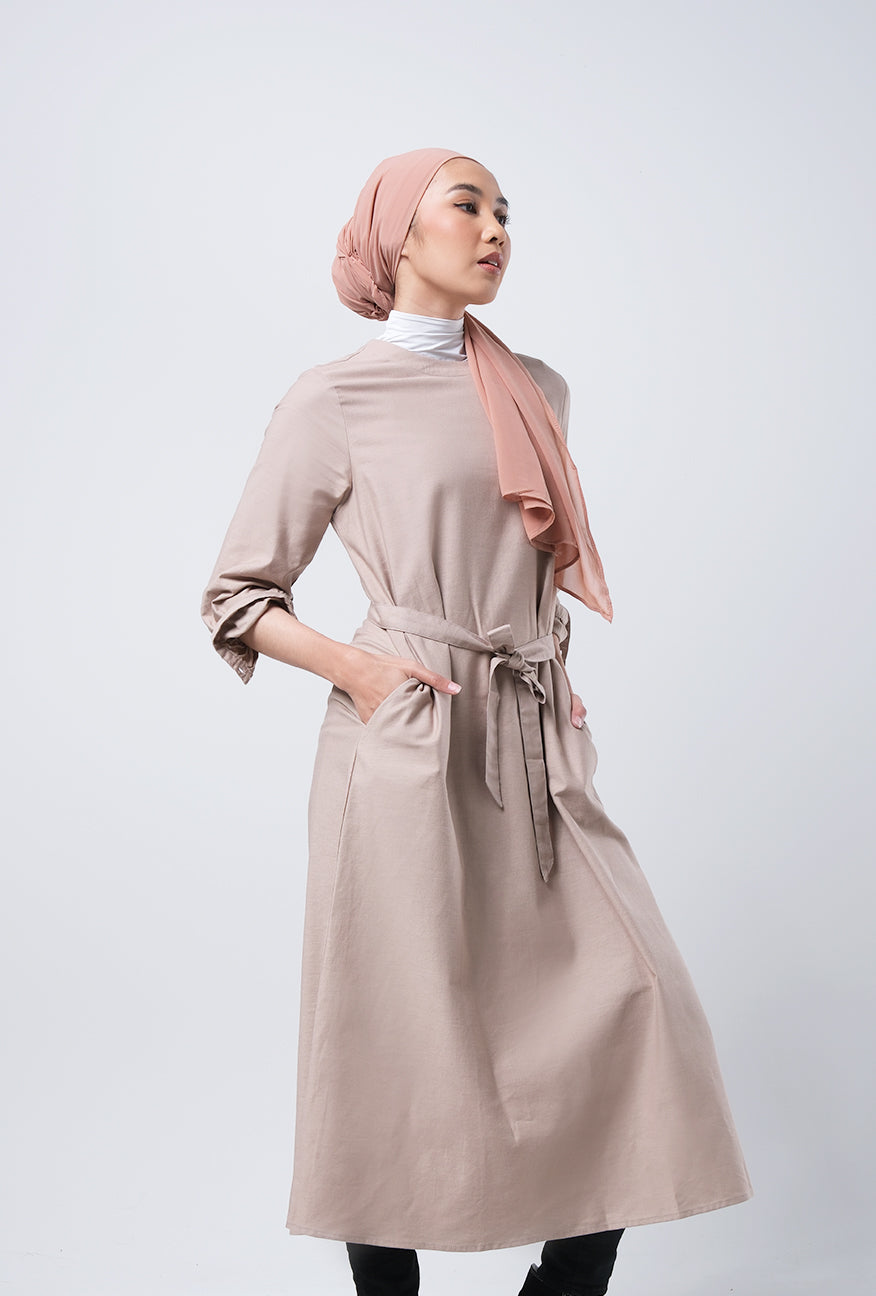 Dress Lengan Panjang Ivanka Khaki