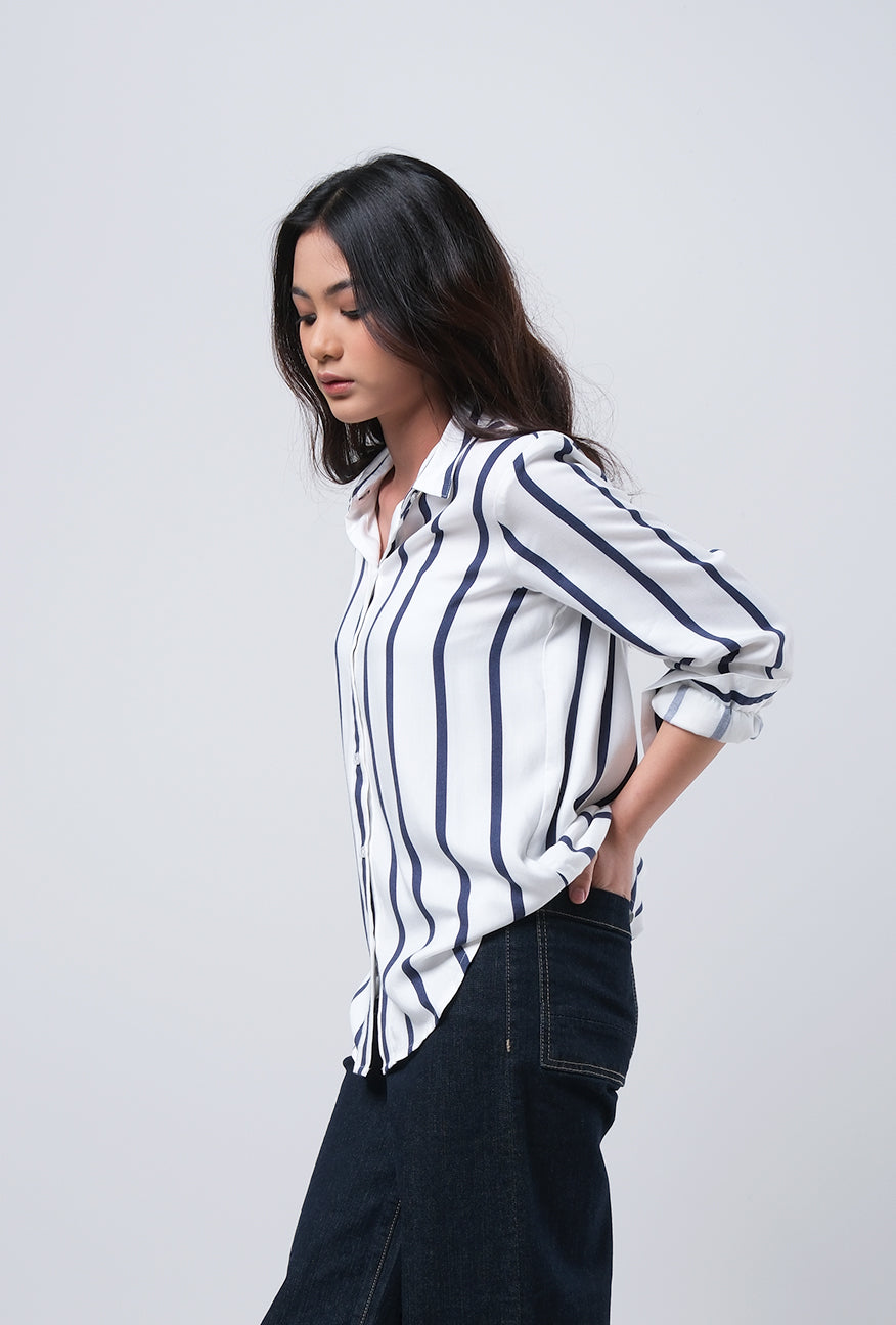 Kemeja Lengan Panjang Dobby Offwhite
