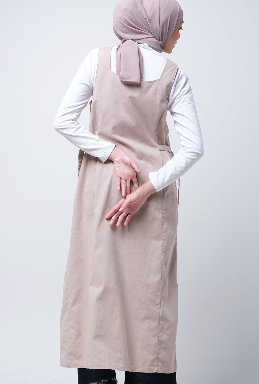 Dress Overall Yuke Beige Cream