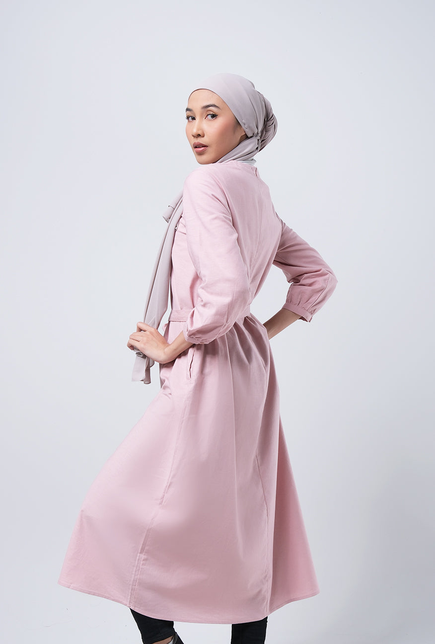 Dress Lengan Panjang Ivanka Pink