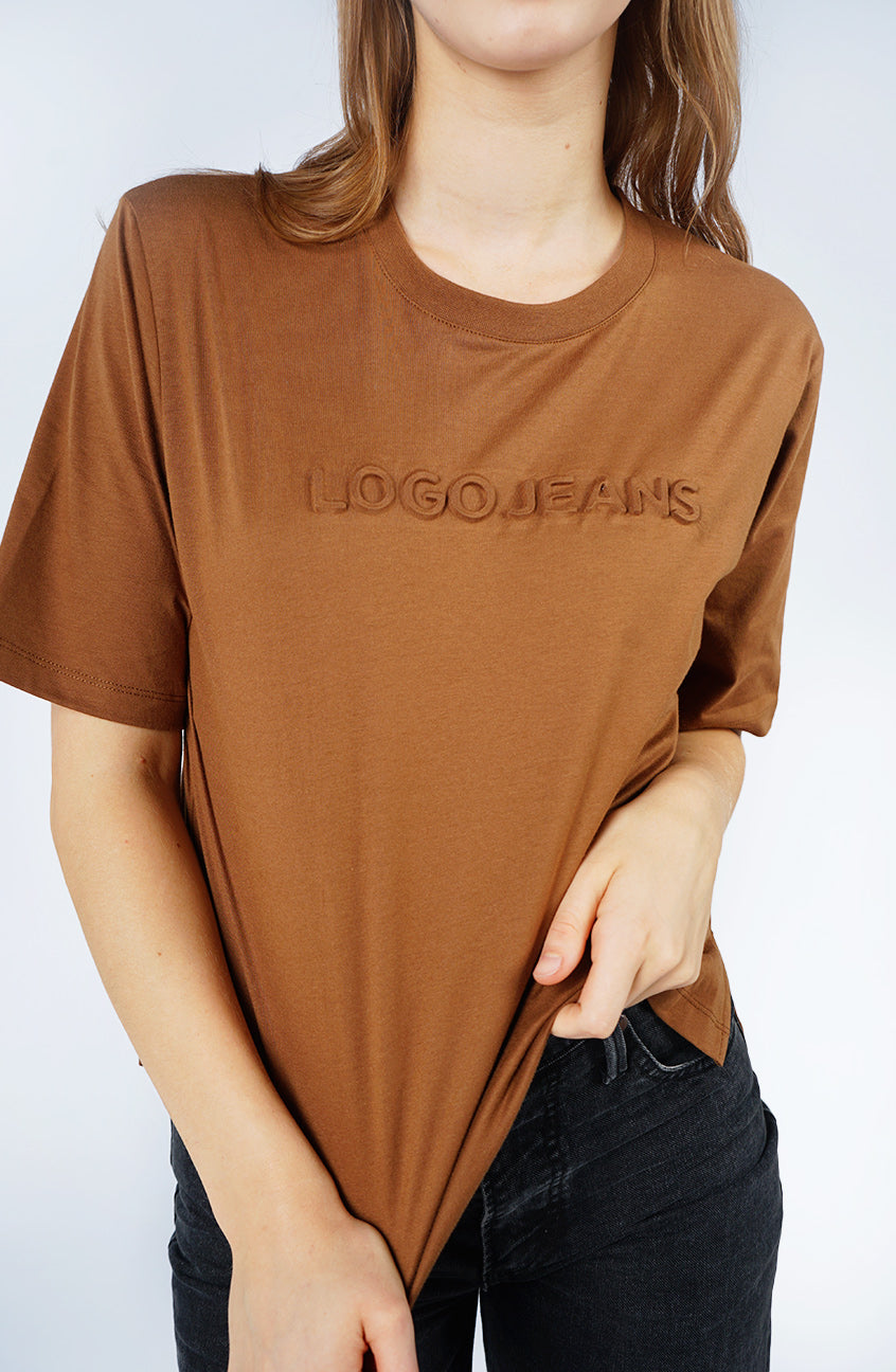 T-Shirt Boxy Lengan Pendek Izzora Brown