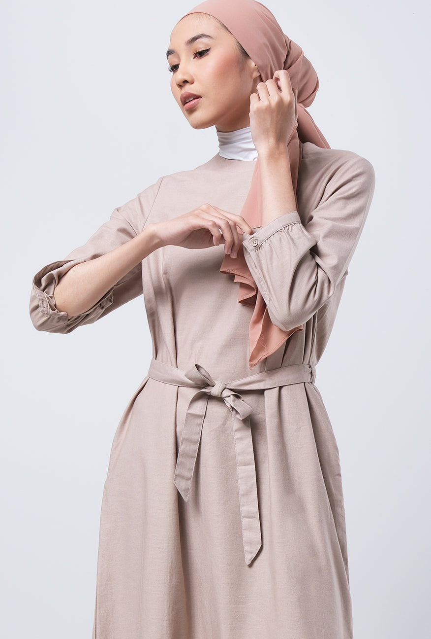 Dress Lengan Panjang Ivanka Khaki