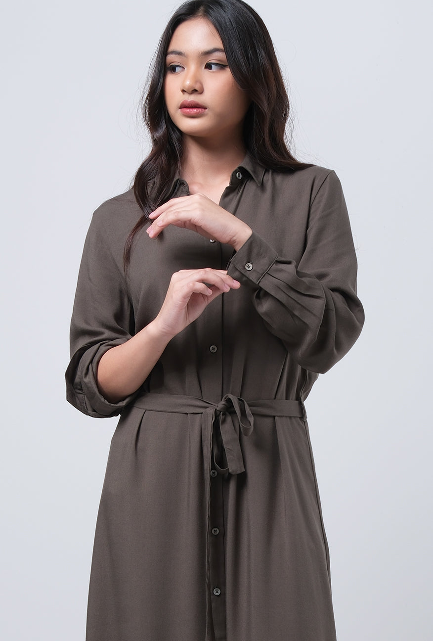 Dress Lengan Panjang Lulla Olive