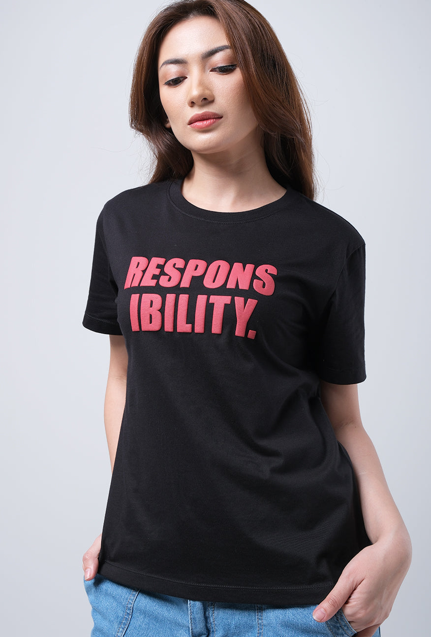 T-Shirt Basic Lengan Pendek Raisha Black