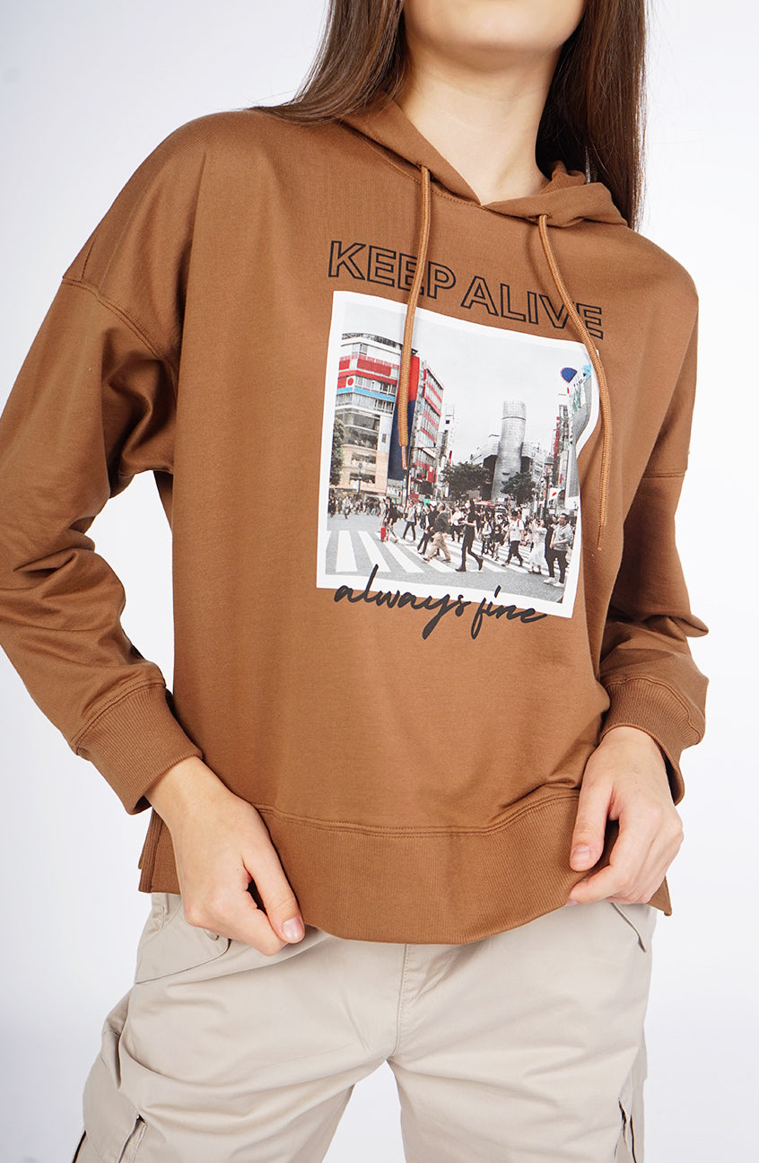 Sweater Hoodie Patricia Brown