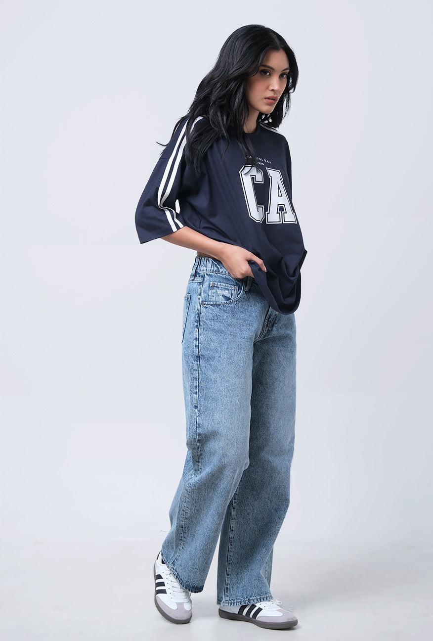 T-Shirt Lengan Pendek Nadlin Navy