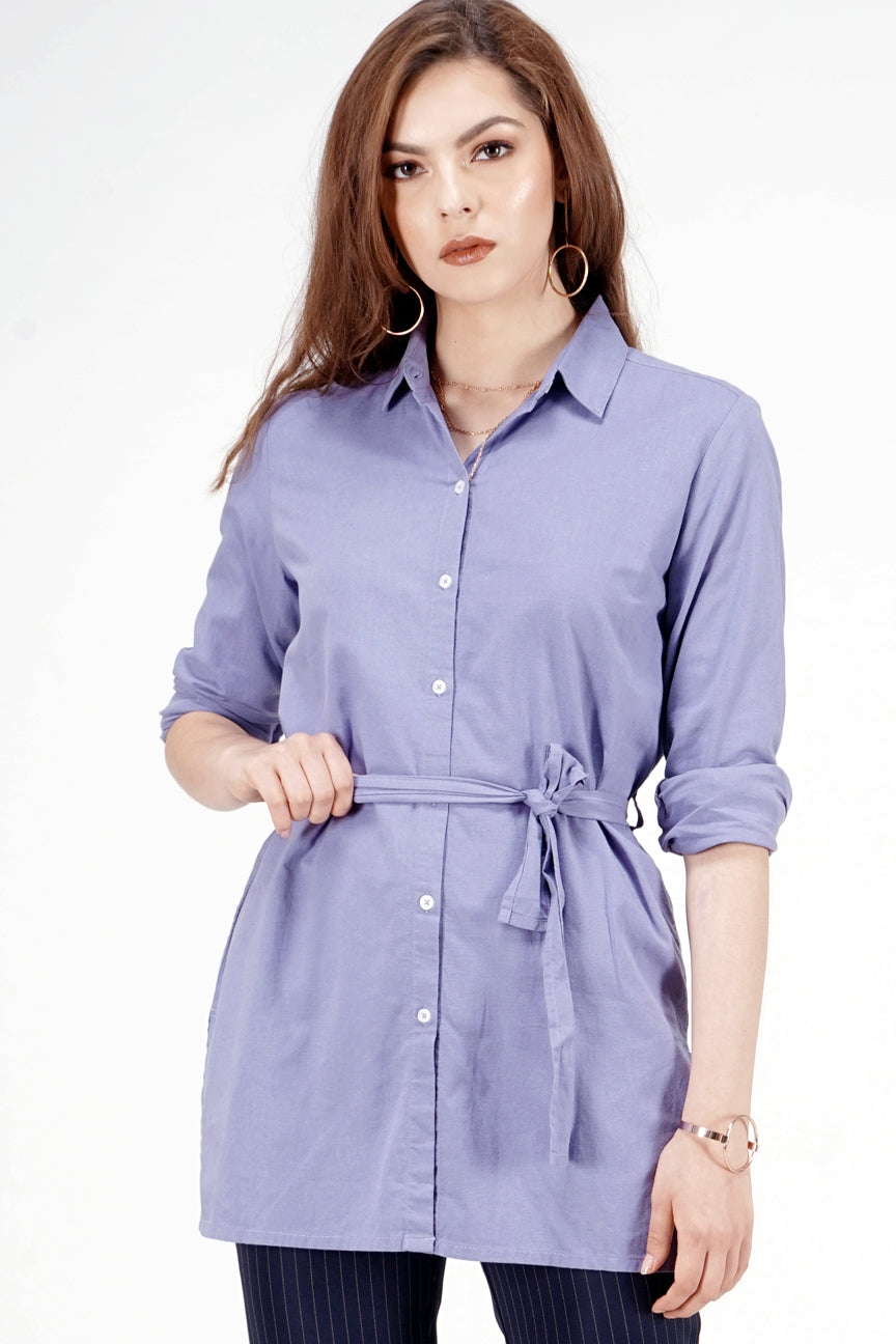 Kemeja Lengan Panjang Ayudia Purple