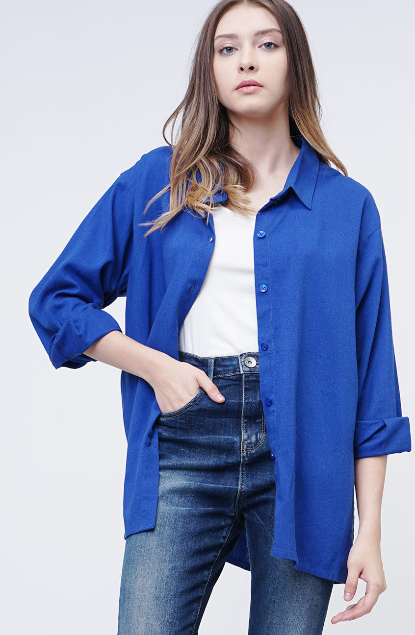 Kemeja Lengan Panjang Loona Blue