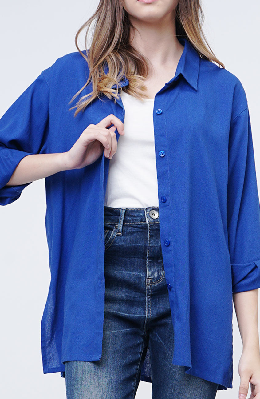 Kemeja Lengan Panjang Loona Blue