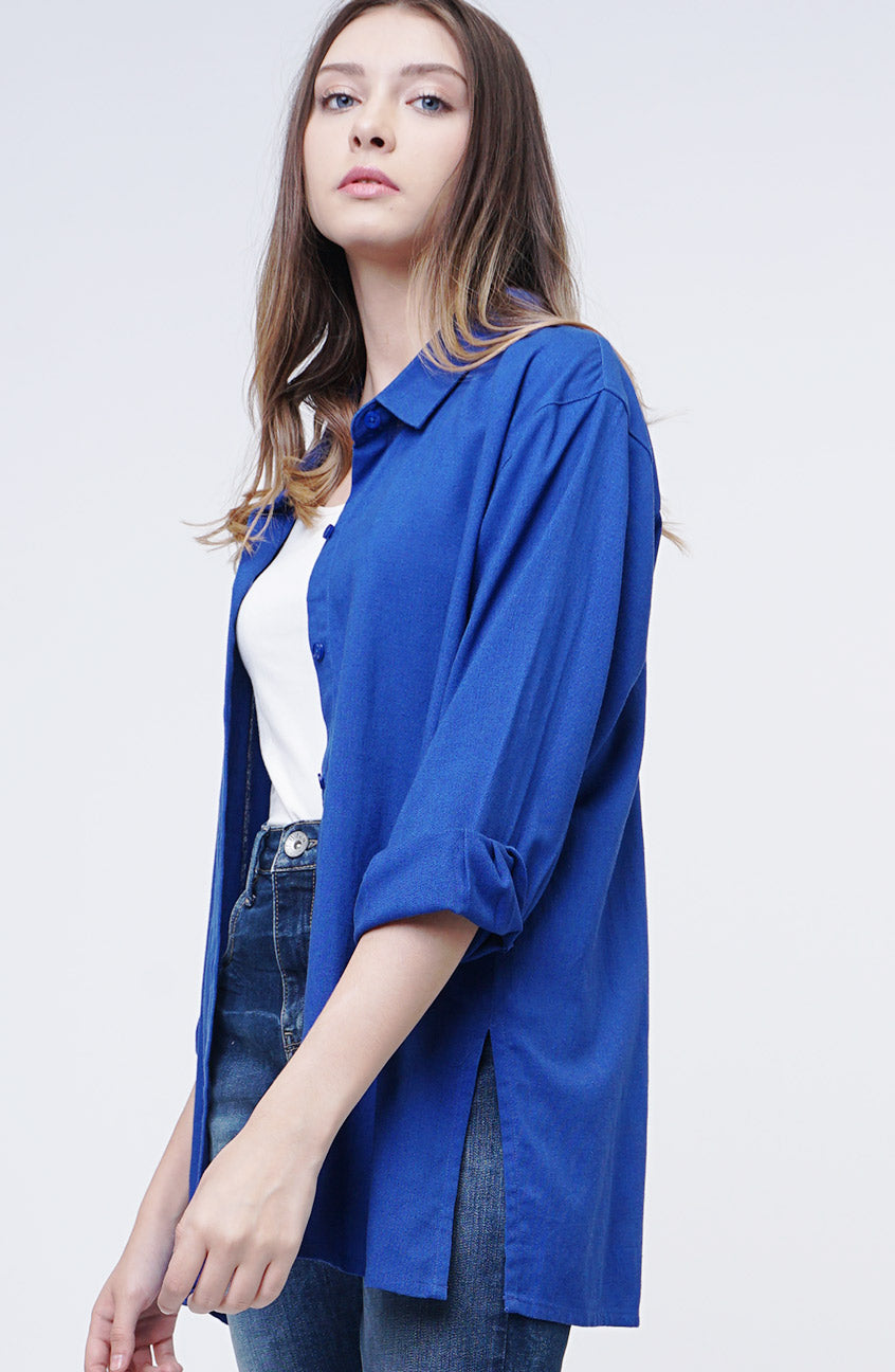 Kemeja Lengan Panjang Loona Blue