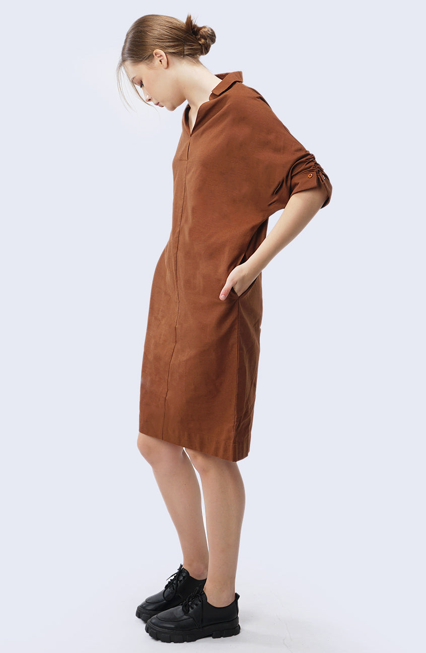 Dress Lengan Pendek Syasya Teracota