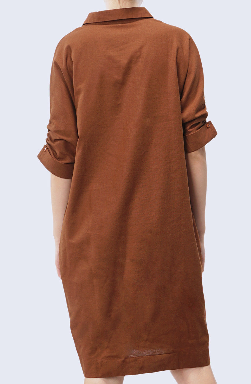 Dress Lengan Pendek Syasya Teracota