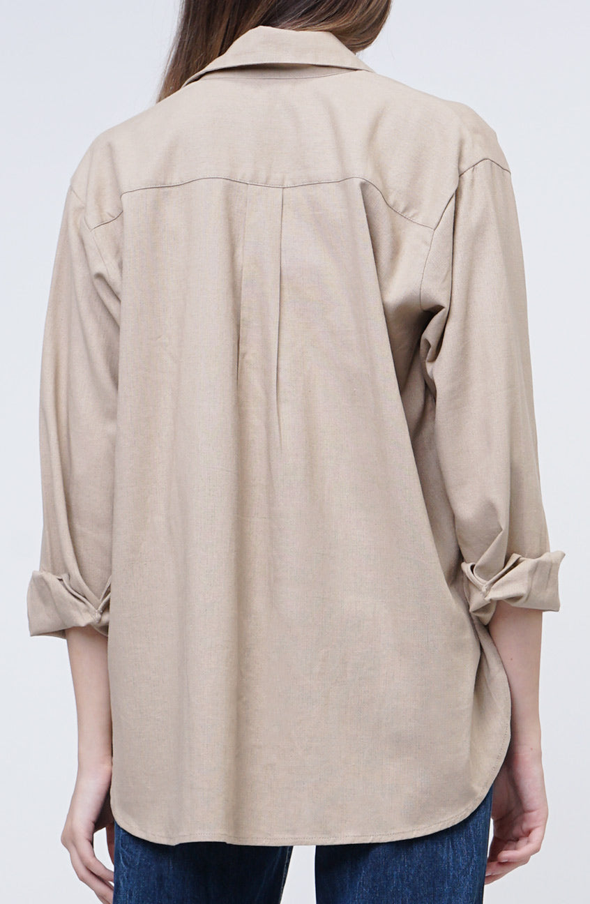 Kemeja Lengan Panjang Lindy Light Brown