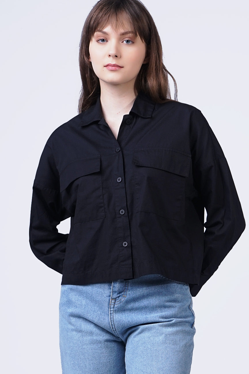 Kemeja Lengan Panjang Cheryl Black