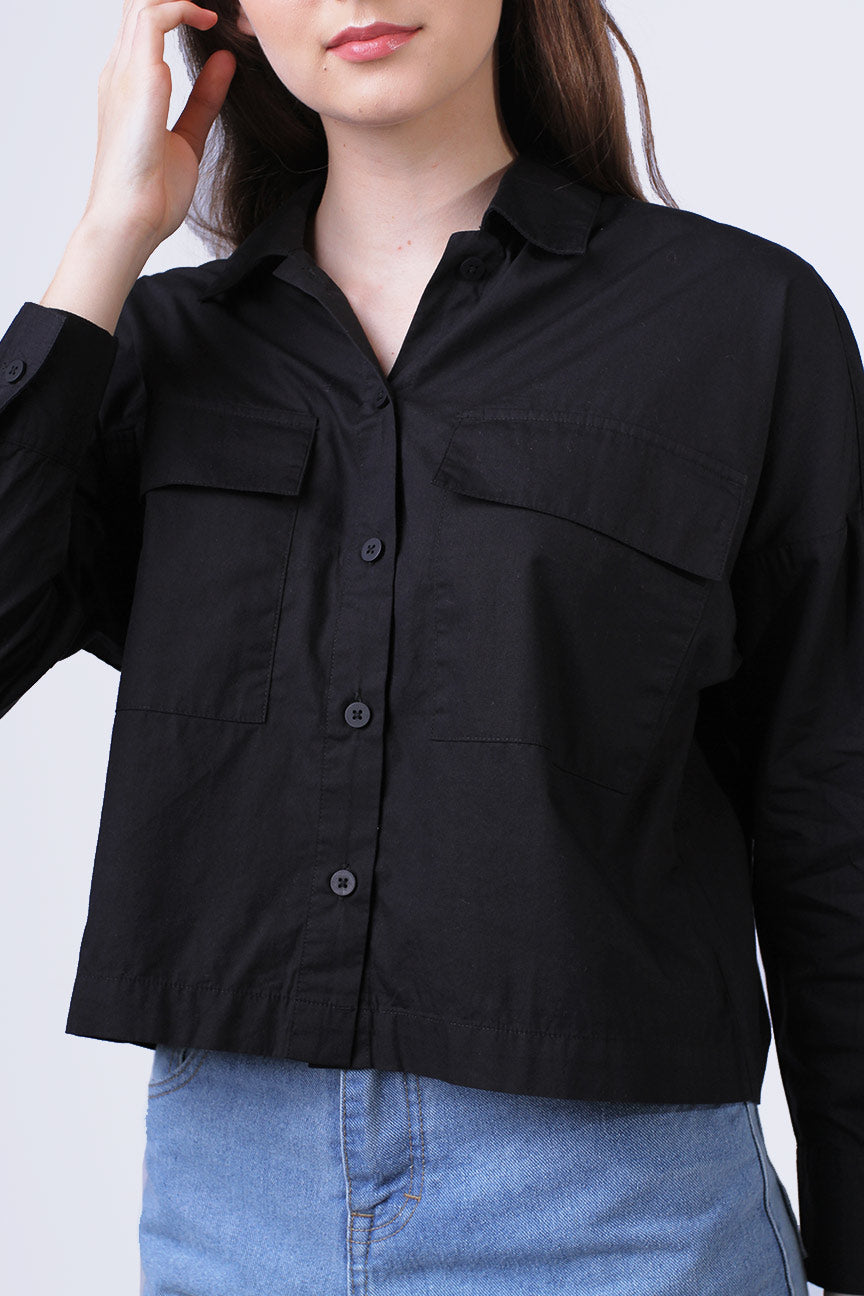 Kemeja Lengan Panjang Cheryl Black