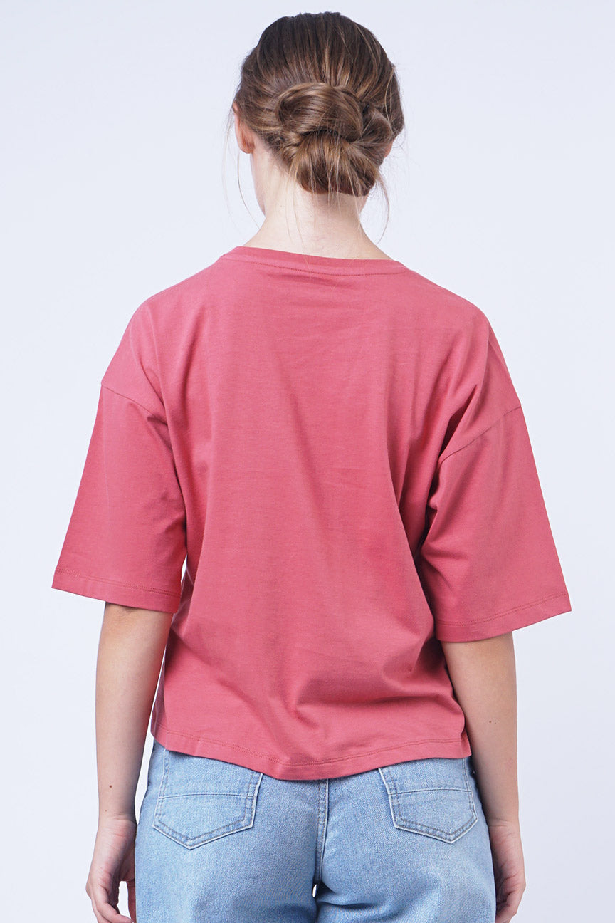 T-Shirt Lengan Pendek Talia Mineral Red Pink