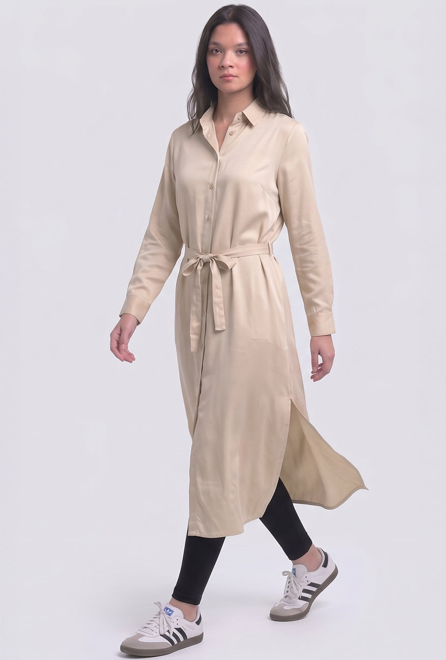 Dress Lengan Panjang Lulla Beige Cream