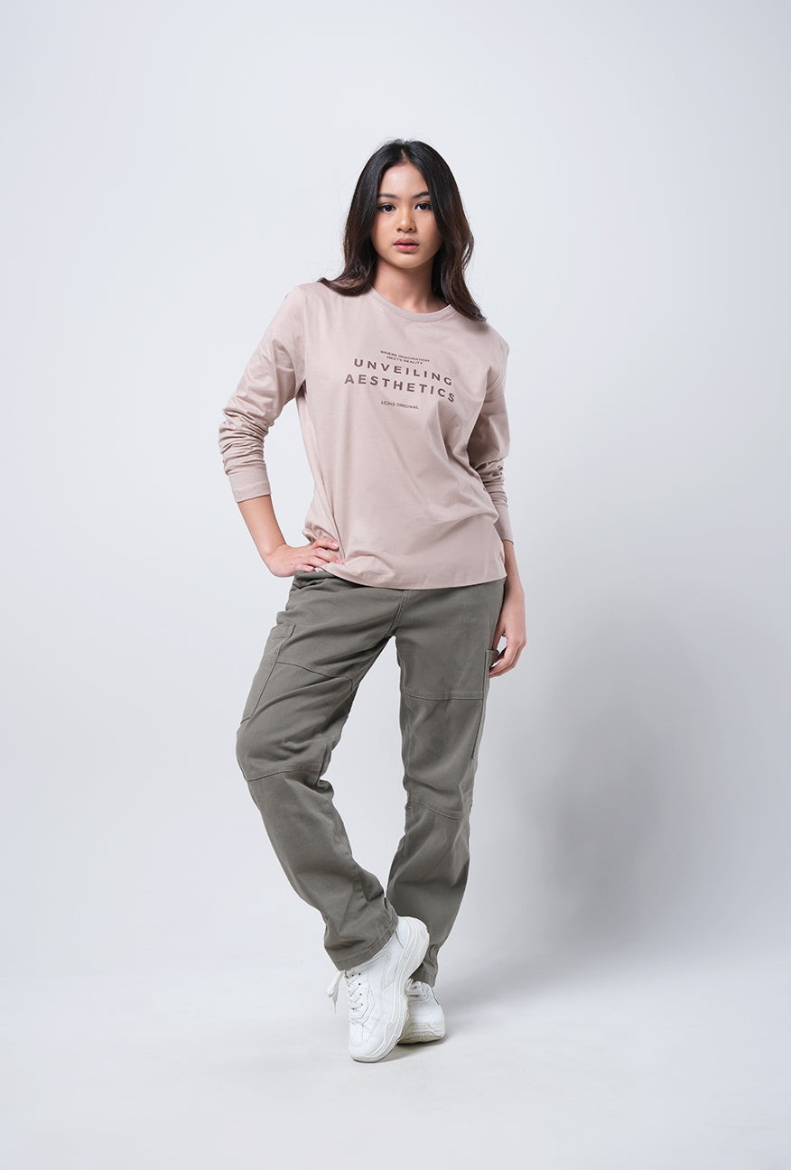 T-Shirt Lengan Panjang Alona Khaki