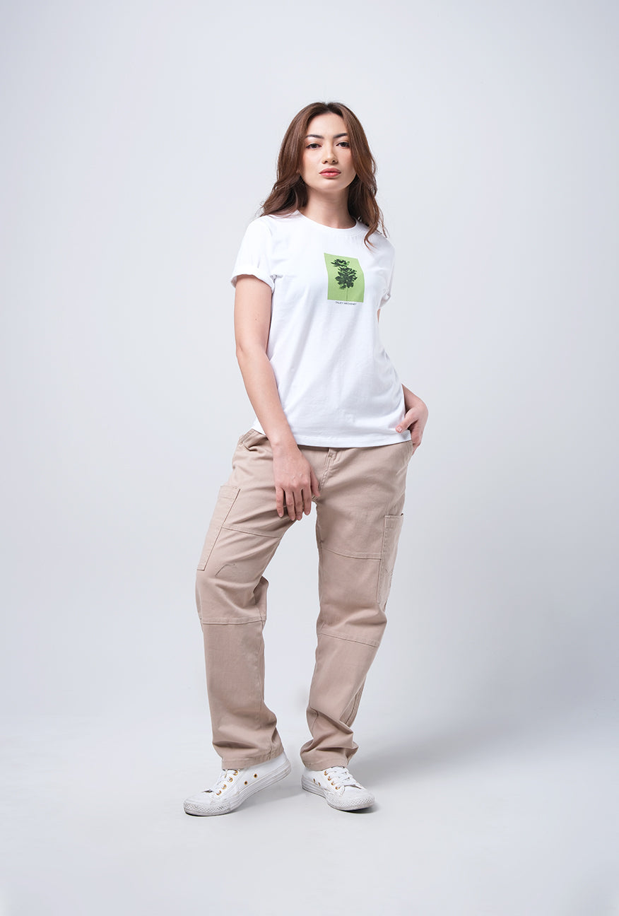 T-Shirt Basic Lengan Pendek Calrissa Offwhite