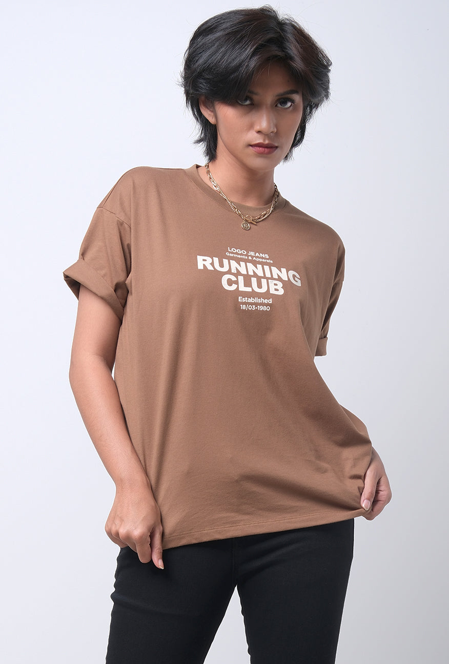 T-Shirt Oversized Lengan Pendek Edrea Brown