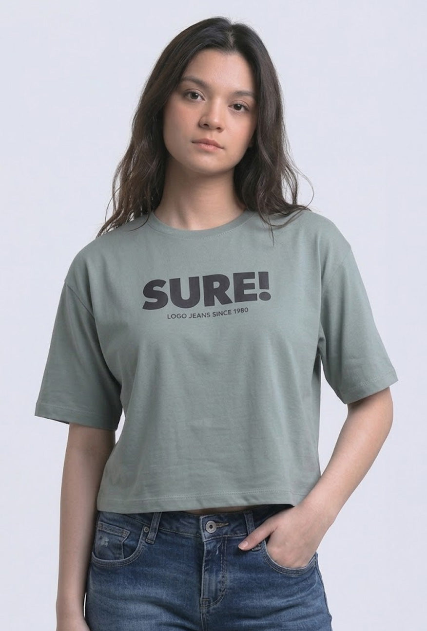 T-Shirt Lengan Pendek Talia Dusty Green