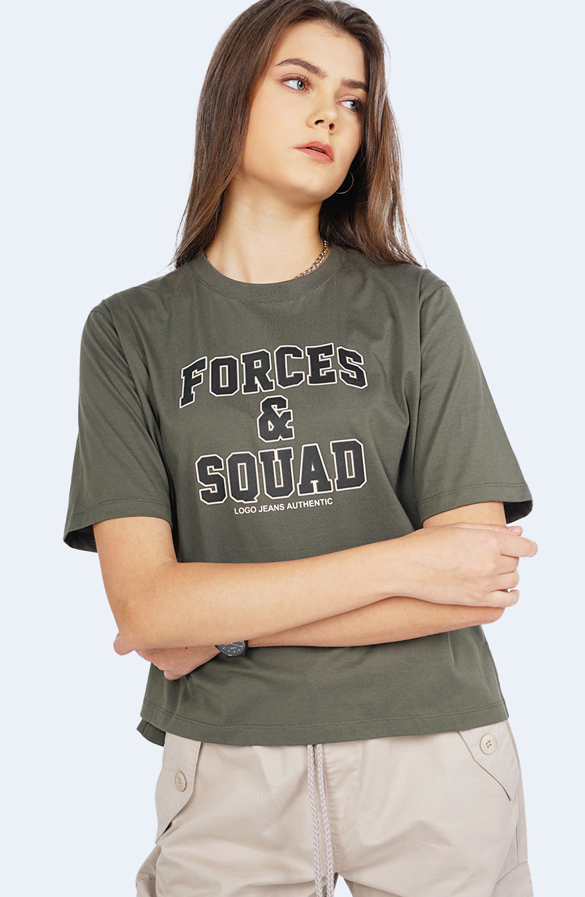 T-Shirt Lengan Pendek Diandra Olive Regular