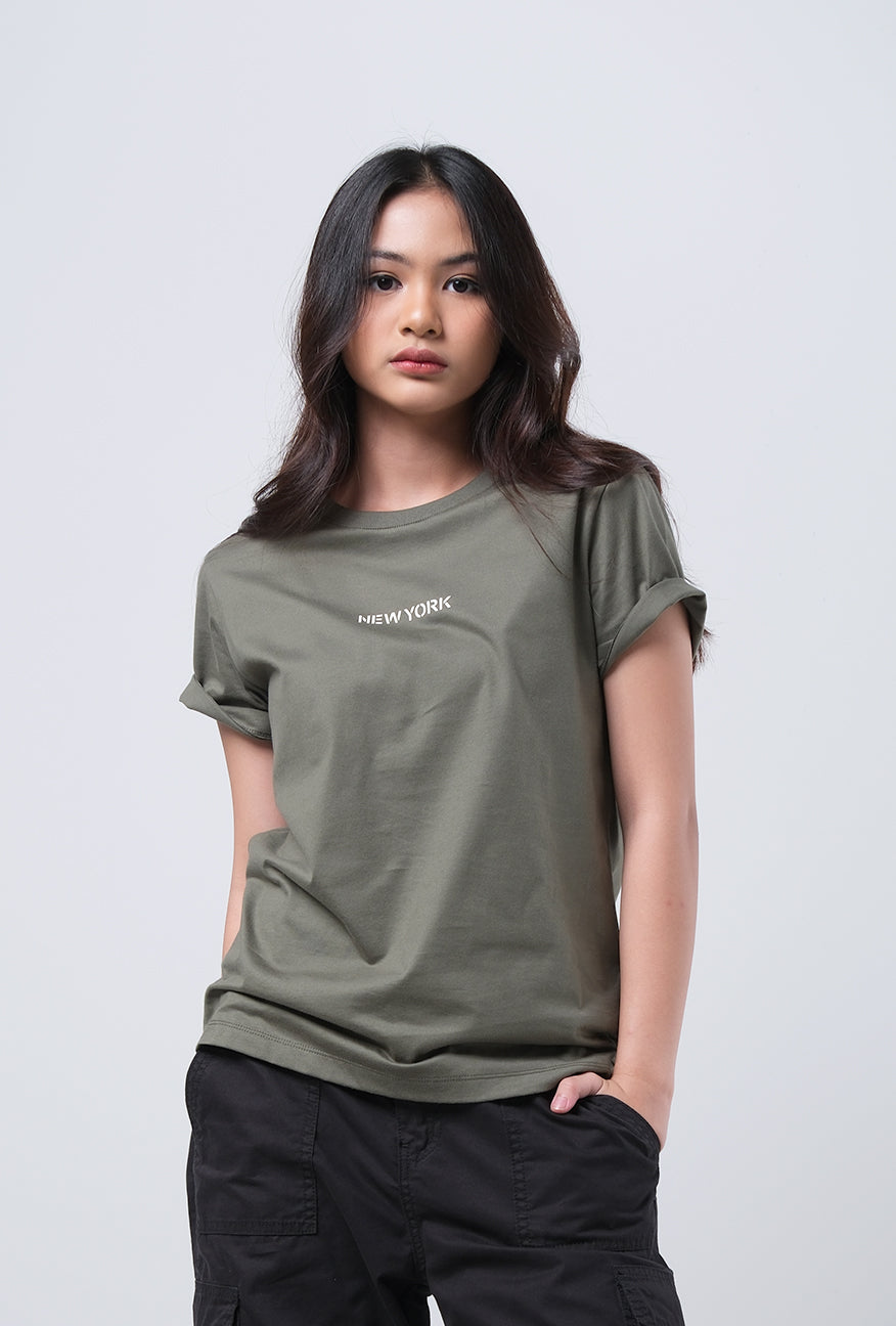 T-Shirt Basic Lengan Pendek Khanta Olive