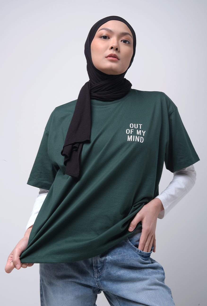 T-Shirt Oversized Lengan Pendek Valerie Dark Green