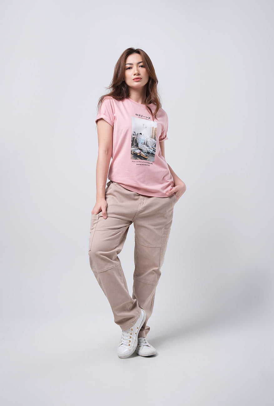 T-Shirt Basic Lengan Pendek Belinda Pink