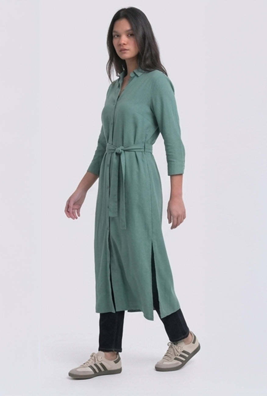 Dress Lengan Panjang Prisy Dusty Green