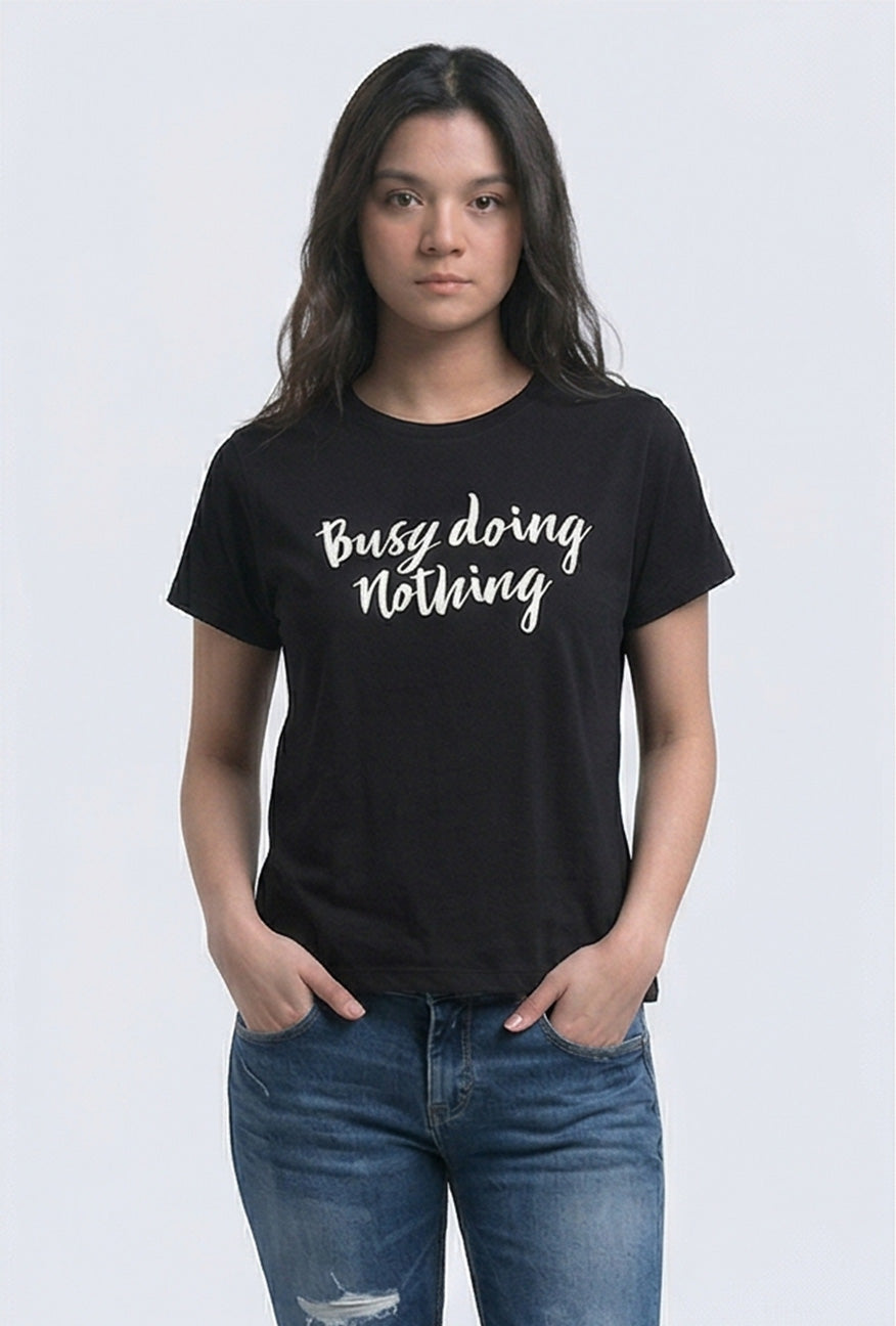 T-Shirt Lengan Pendek Busy Black
