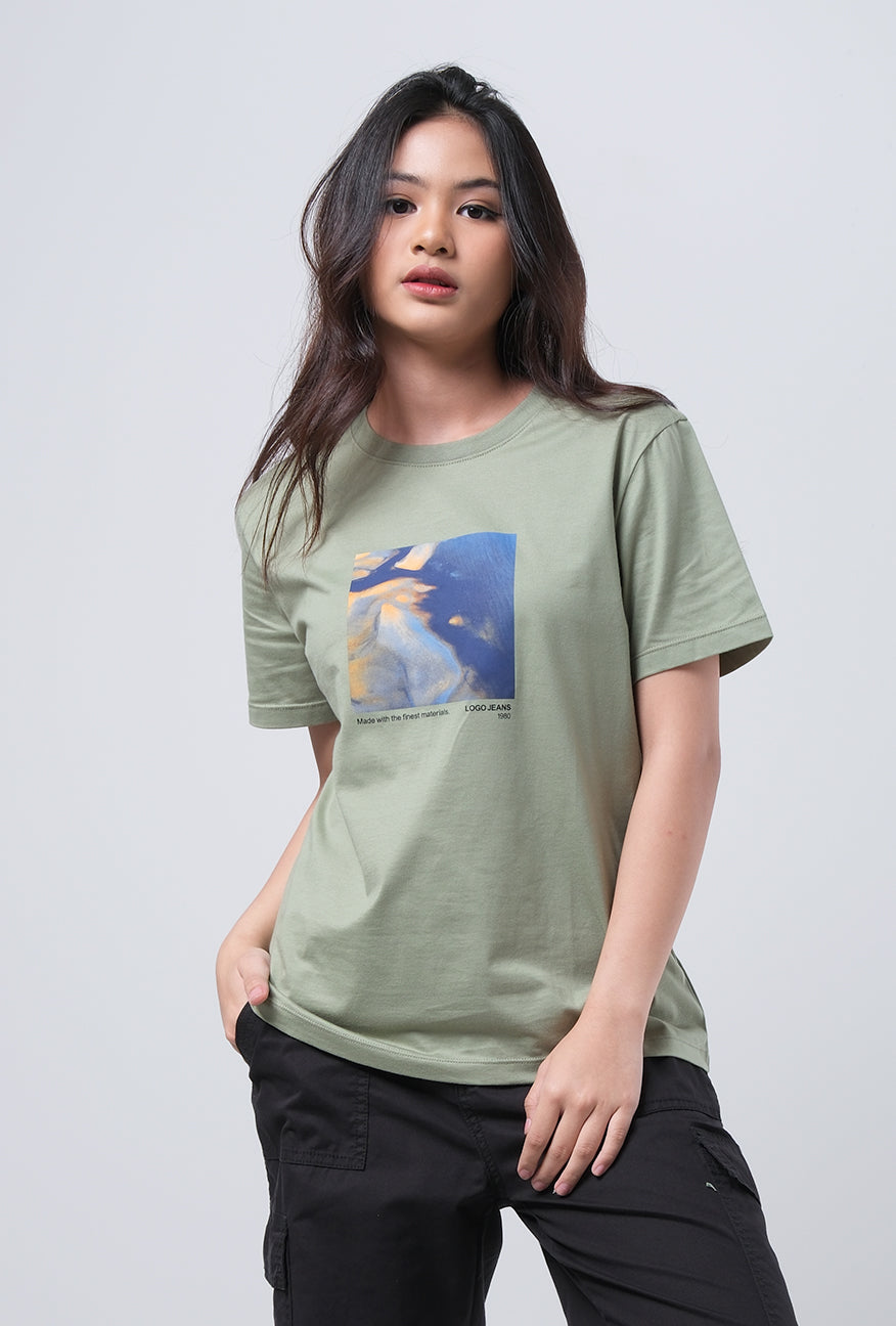 T-Shirt Basic Lengan Pendek Ava Dusty Green