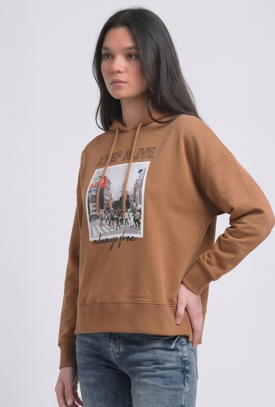 Sweater Hoodie Patricia Brown