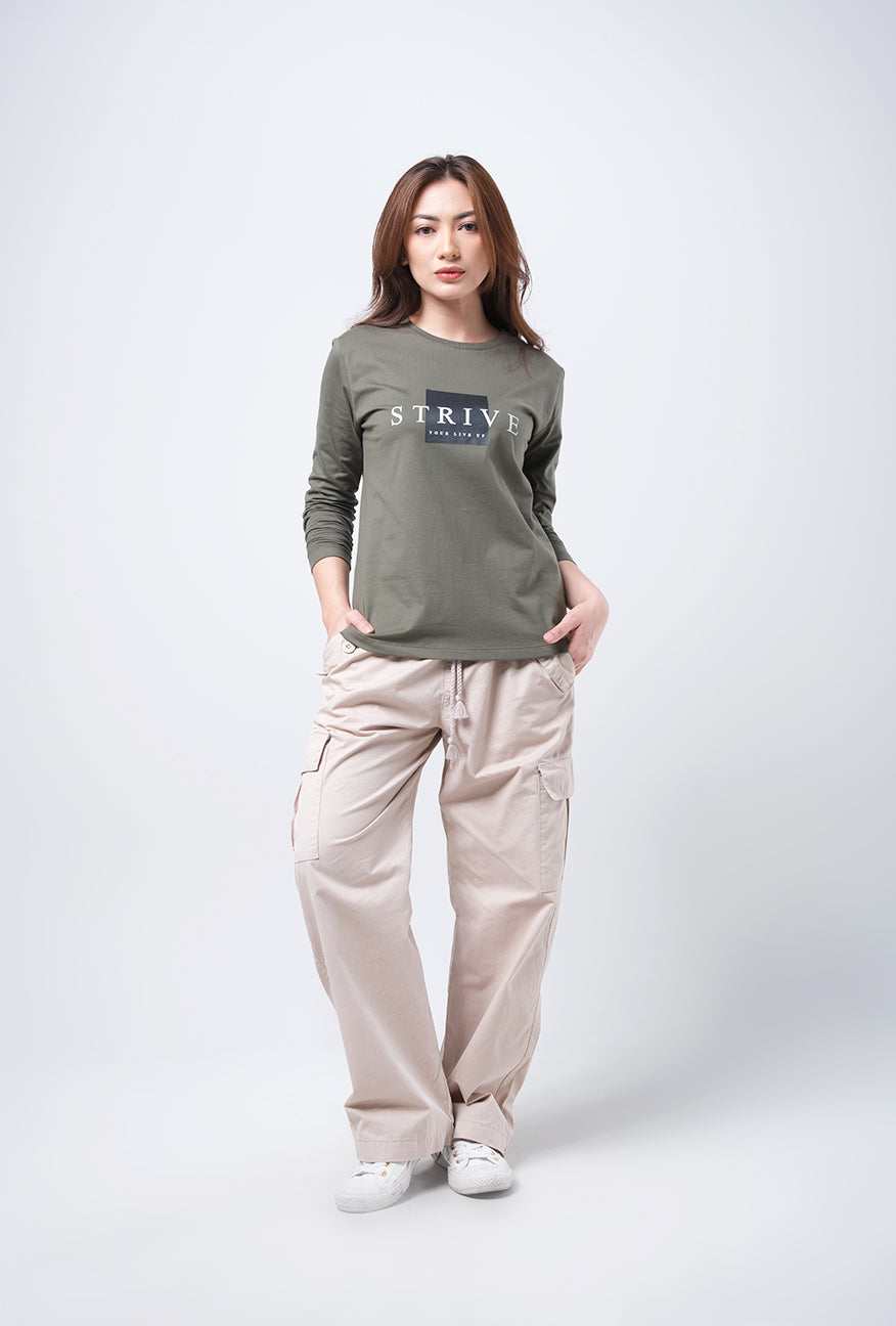 T-Shirt Lengan Panjang Daphne Olive