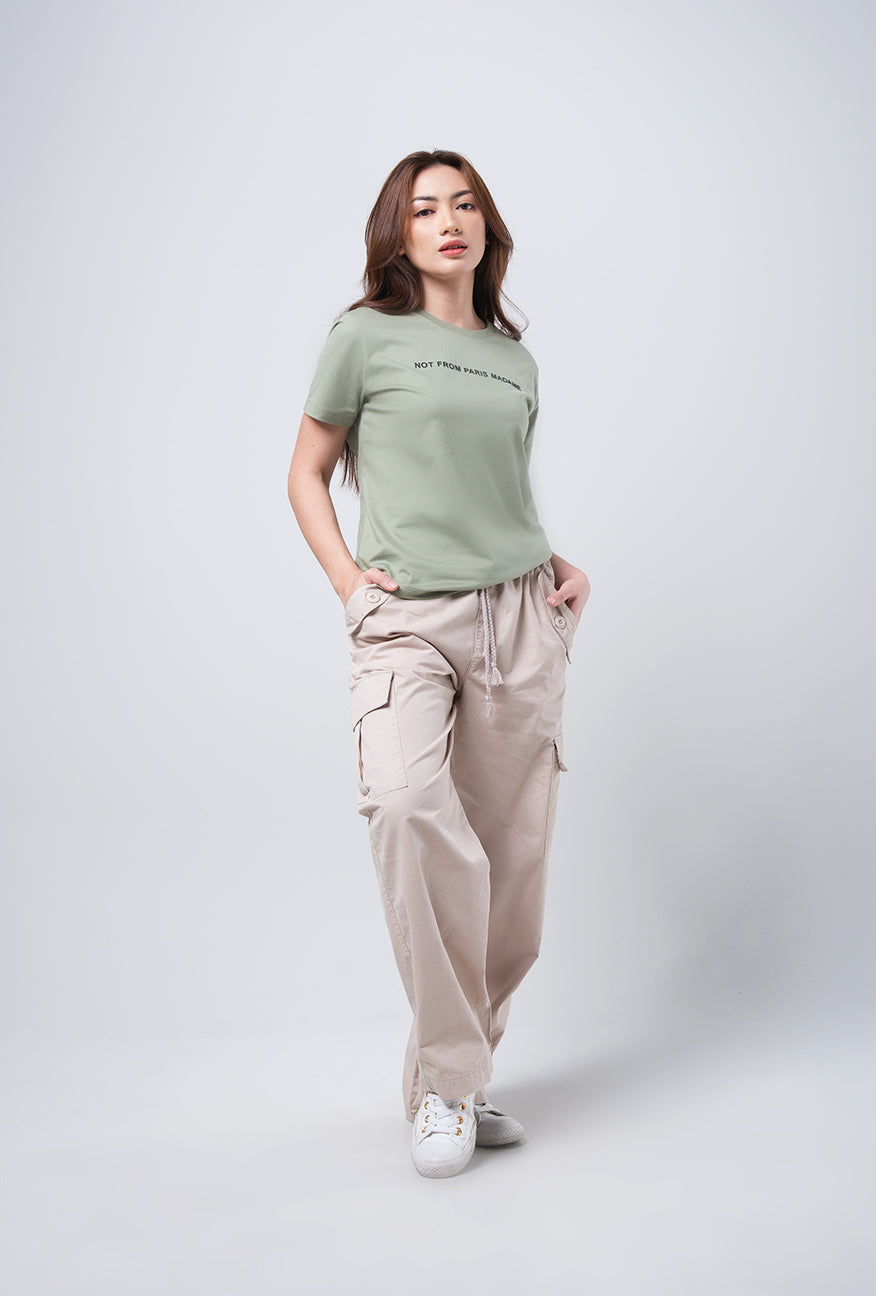 T-Shirt Basic Lengan Pendek Leilla Sage Green