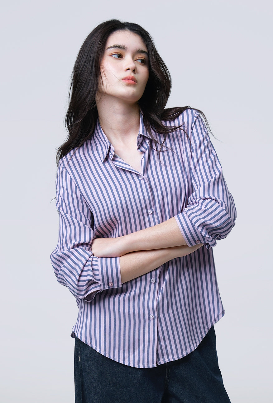 Kemeja Dyva Pink Grey