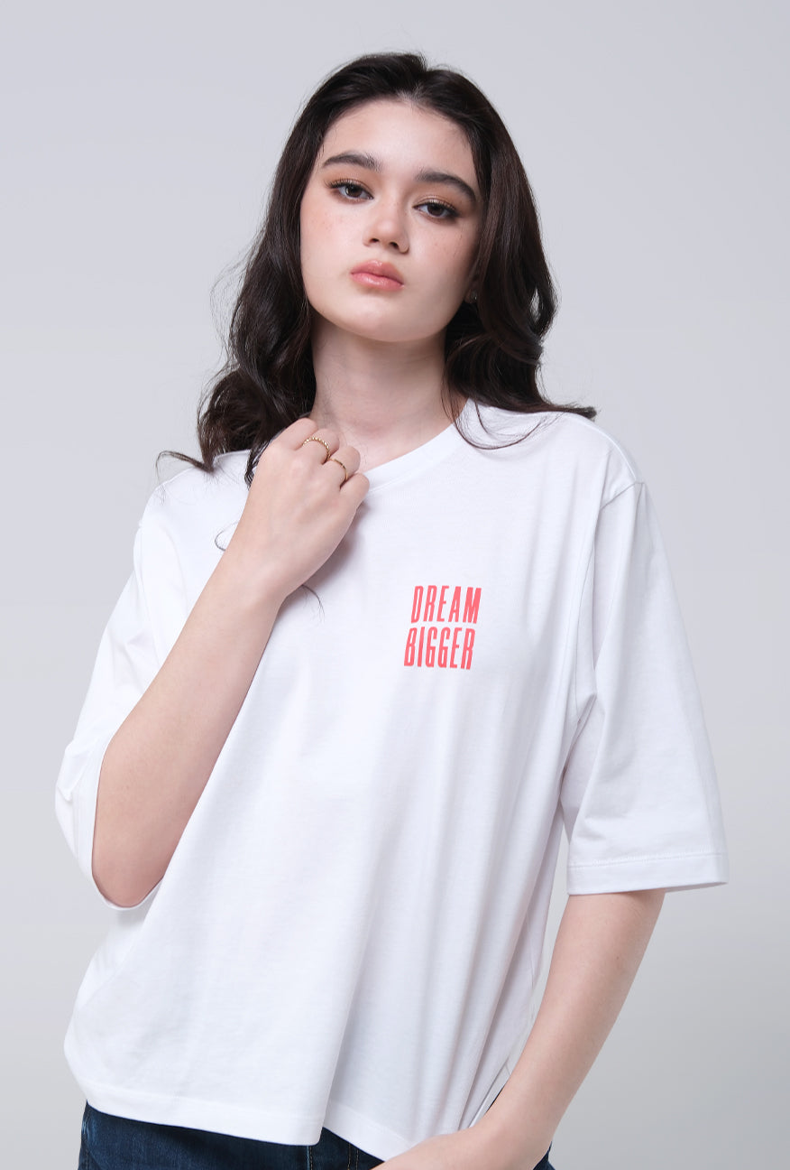 T-Shirt Lengan Pendek Maurine White